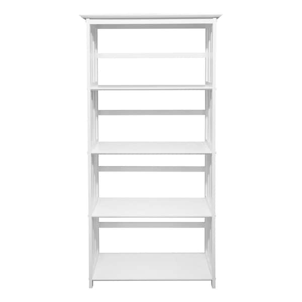 Casual Home Mission Style 5-Shelf Bookcase - White 310-61 - main